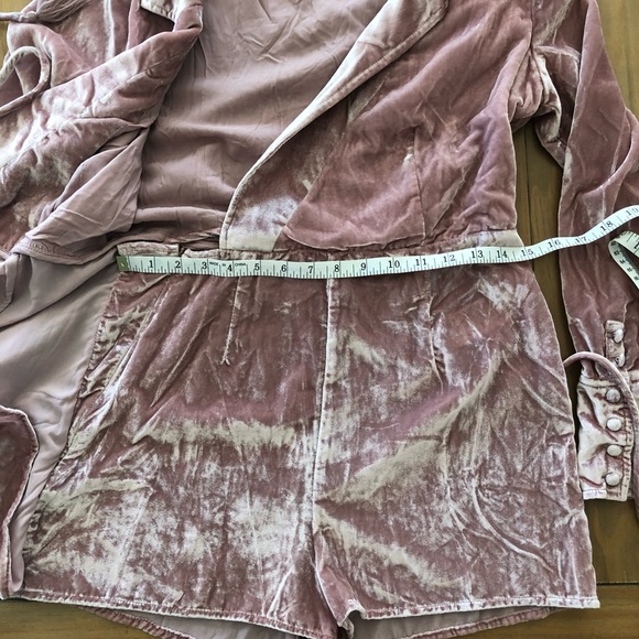 Free People Viola Velvet Playsuit Romper M - Picture 11 of 13